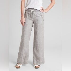 Athleta Cabo Linen Wide Leg Pants in Black, Grey, & White
